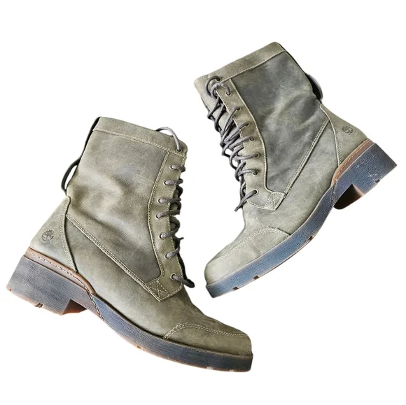 Timberland Leather gracey mid lace up waterproof boots in canteen Size 9 - Picture 3 of 11